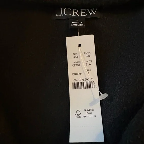 J. Crew Elegant Cropped Boucle Black Jacket - Picture 3 of 4